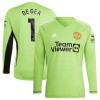 Maillot de Gardien à Manches Longues Manchester United De Gea 1 Domicile 2023-24 Pour Homme